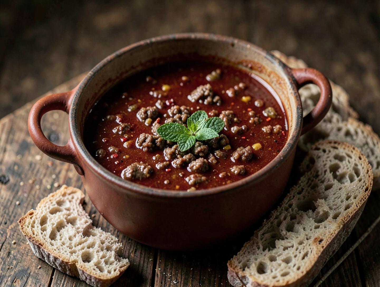 Cooking with beef — The dried tarhana becomes soup in our kitchen.